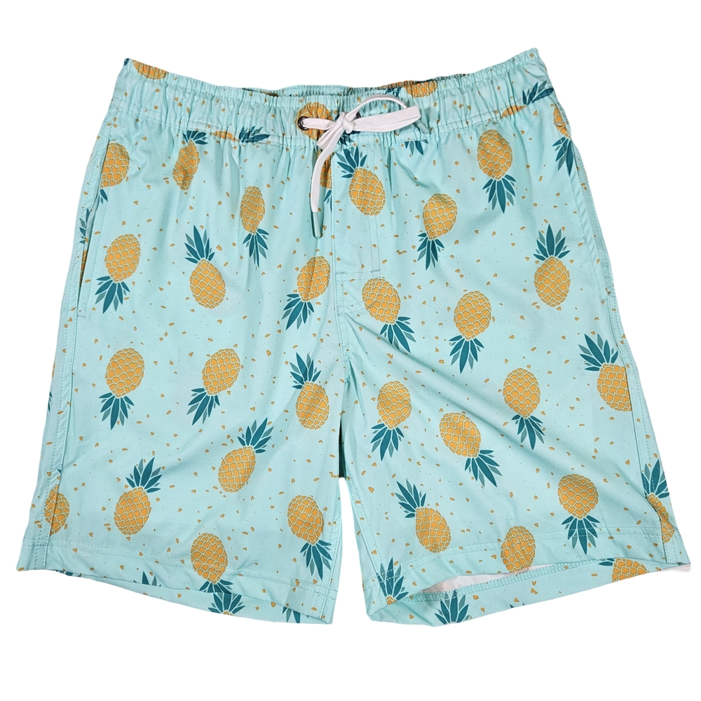 Members Mark Resort Swim Trunks, Blue/Pineapple, Small, NWOT